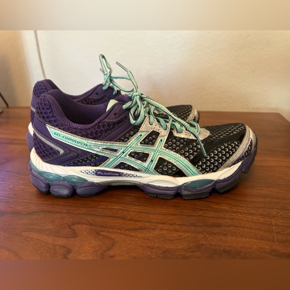 ASICS-Gel Cumulus 16 Fluidride Purple & Black Women’s 7 EXCELLENT CONDITION! - Picture 2 of 6